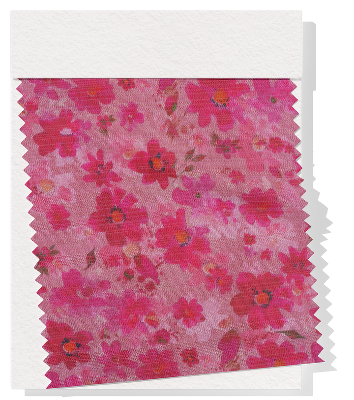 Printed Rayon/Cotton $16.00p/m - Raspberry Meadow