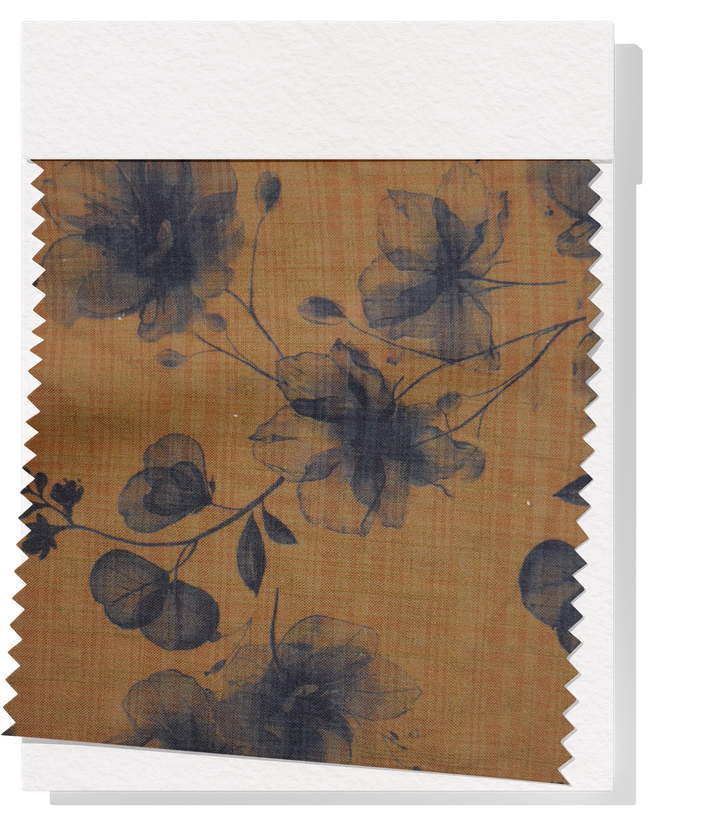 Printed Linen/ Cotton $18.00 p/m - Golden Blossom