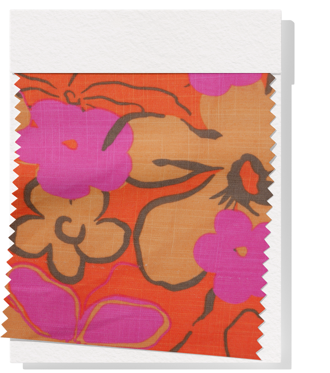 PRINTED LINEN/ COTTON $16.00 P/M - Sunset Coral