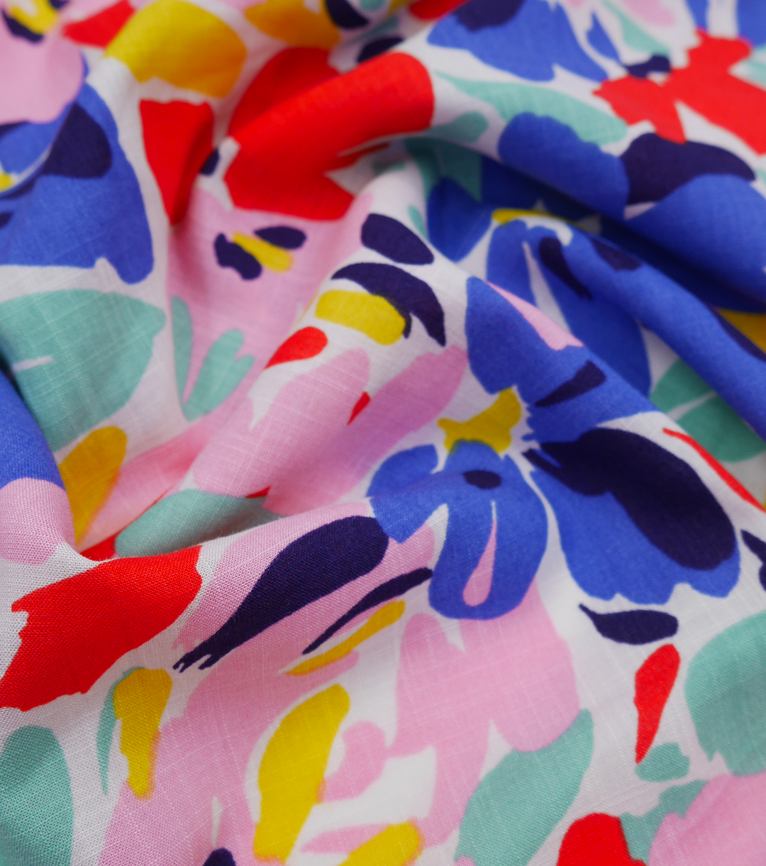PRINTED LINEN/ COTTON $16.00 P/M - Cobalt Garden