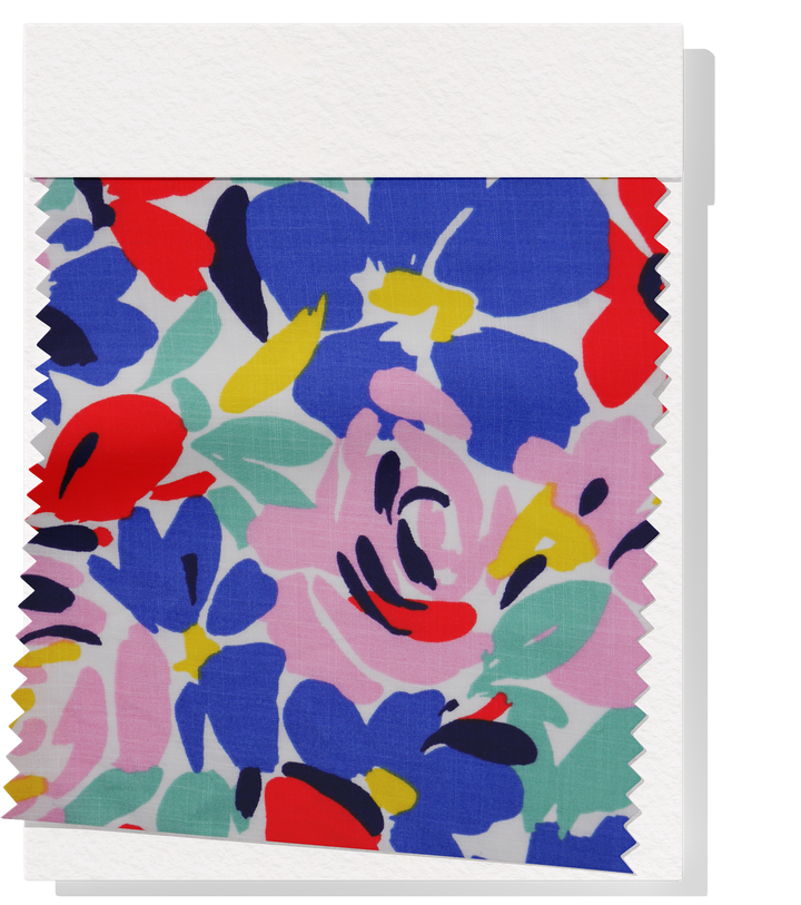 PRINTED LINEN/ COTTON $16.00 P/M - Cobalt Garden