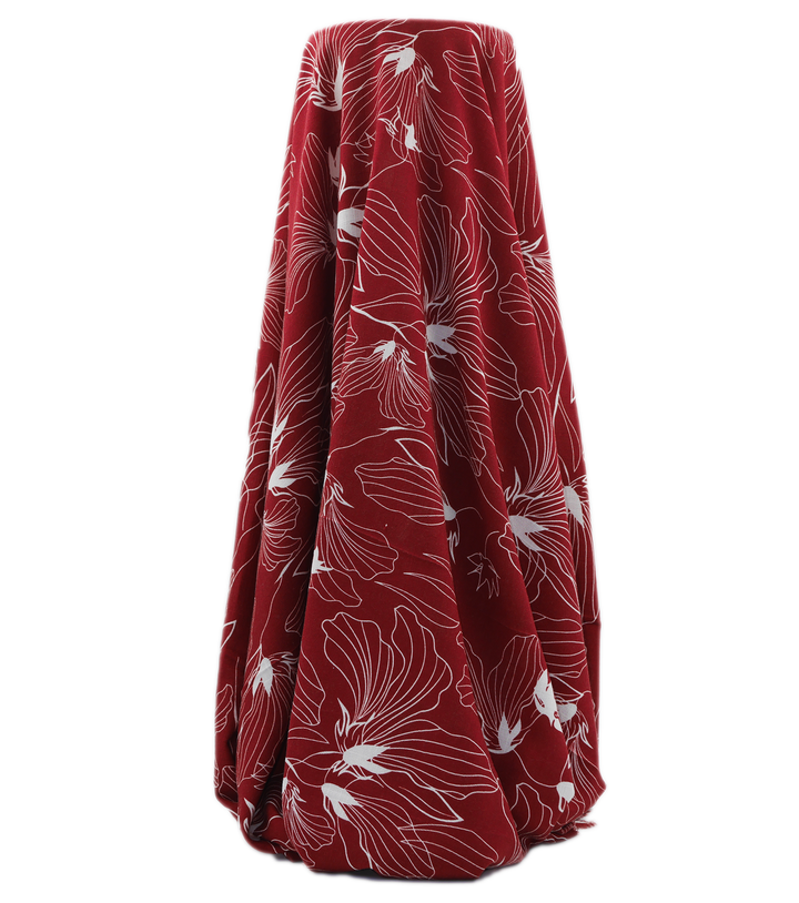 PRINTED LINEN/ COTTON $16.00 P/M - Crimson Lily