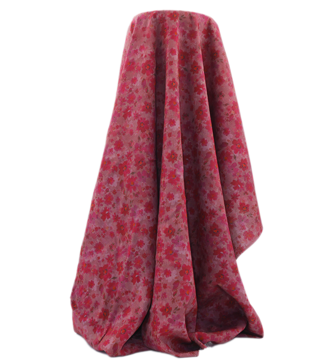 Printed Rayon/Cotton $16.00p/m - Raspberry Meadow