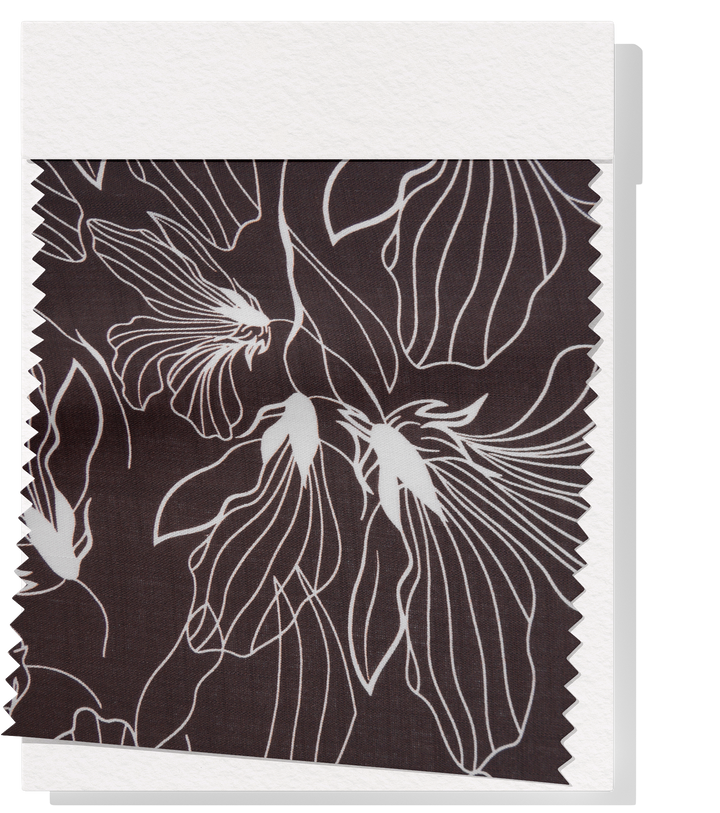 PRINTED LINEN/ COTTON $16.00 P/M - Espresso Lily