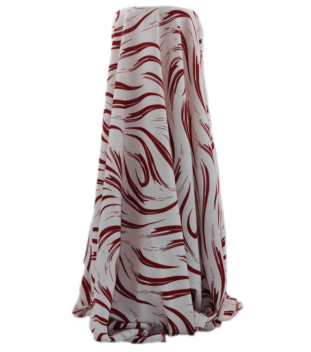 PRINTED LINEN/ COTTON $16.00 P/M - Burgundy Brushstroke