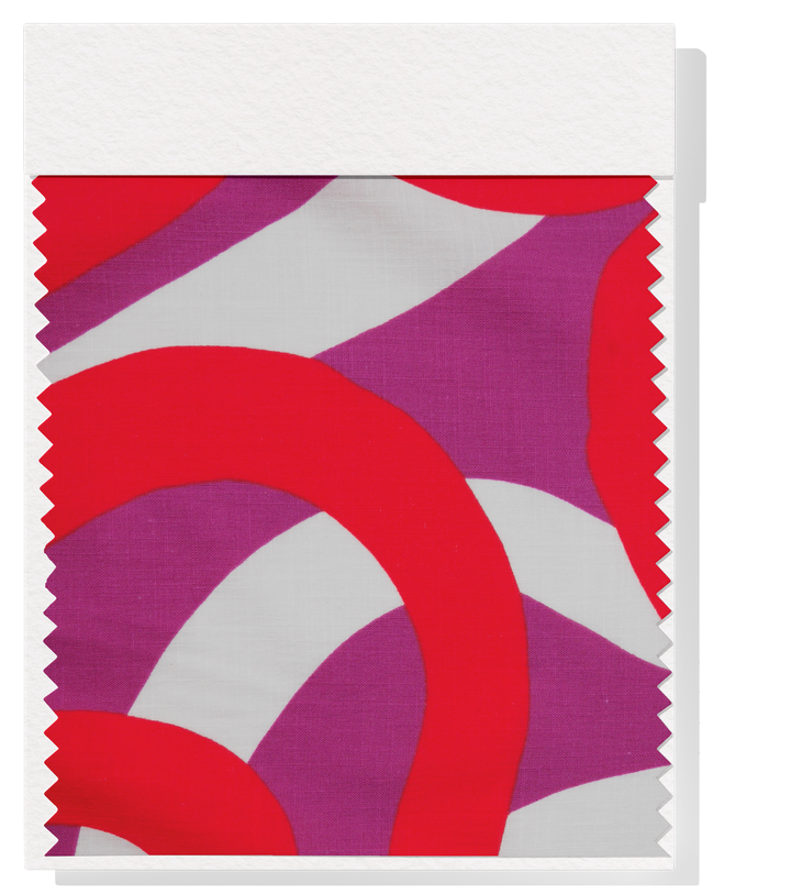 PRINTED LINEN/ COTTON $16.00 P/M - Raspberry Ribbon