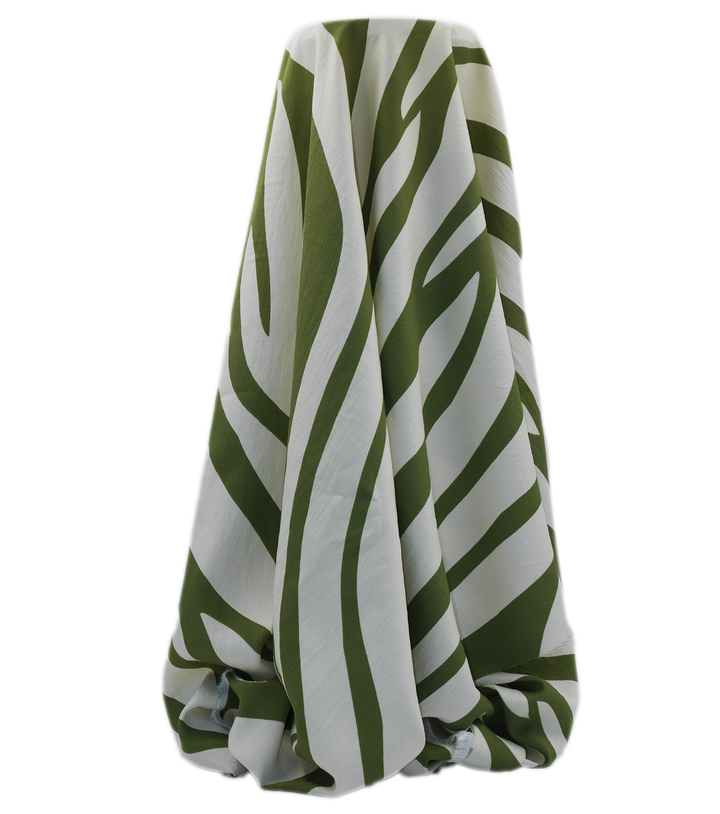 PRINTED COTTON/RAYON $16.00 P/M - Olive Zebra