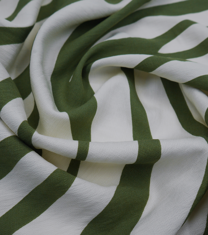 PRINTED COTTON/RAYON $16.00 P/M - Olive Zebra