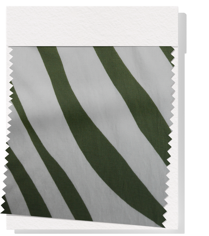 PRINTED COTTON/RAYON $16.00 P/M - Olive Zebra