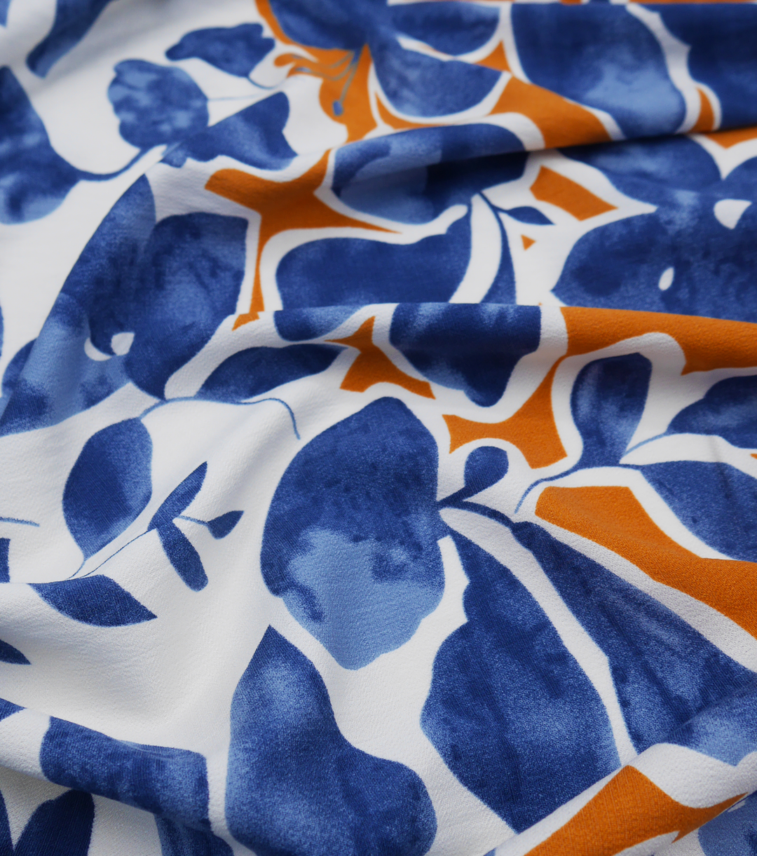 PRINTED COTTON/RAYON $18.00 P/M - Autumn Blue blossom