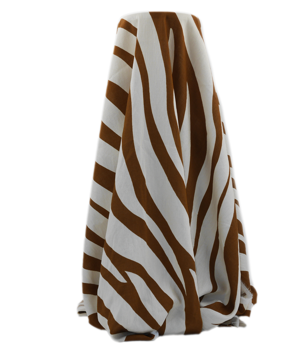 PRINTED COTTON/RAYON $16.00 P/M - Cinnamon Zebra