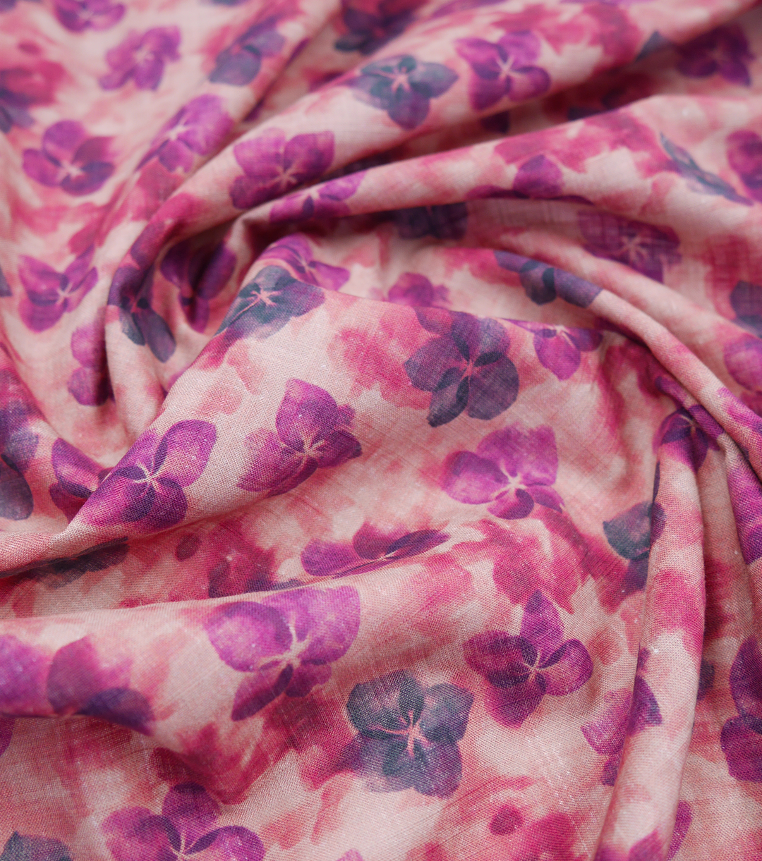 PRINTED LINEN/ COTTON $18.00 P/M - Berry Blossom