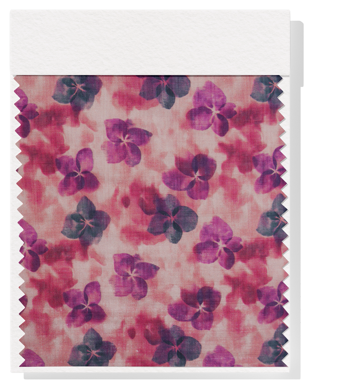 PRINTED LINEN/ COTTON $18.00 P/M - Berry Blossom
