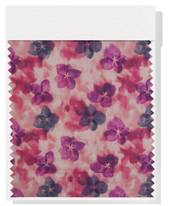 PRINTED LINEN/ COTTON $18.00 P/M - Berry Blossom