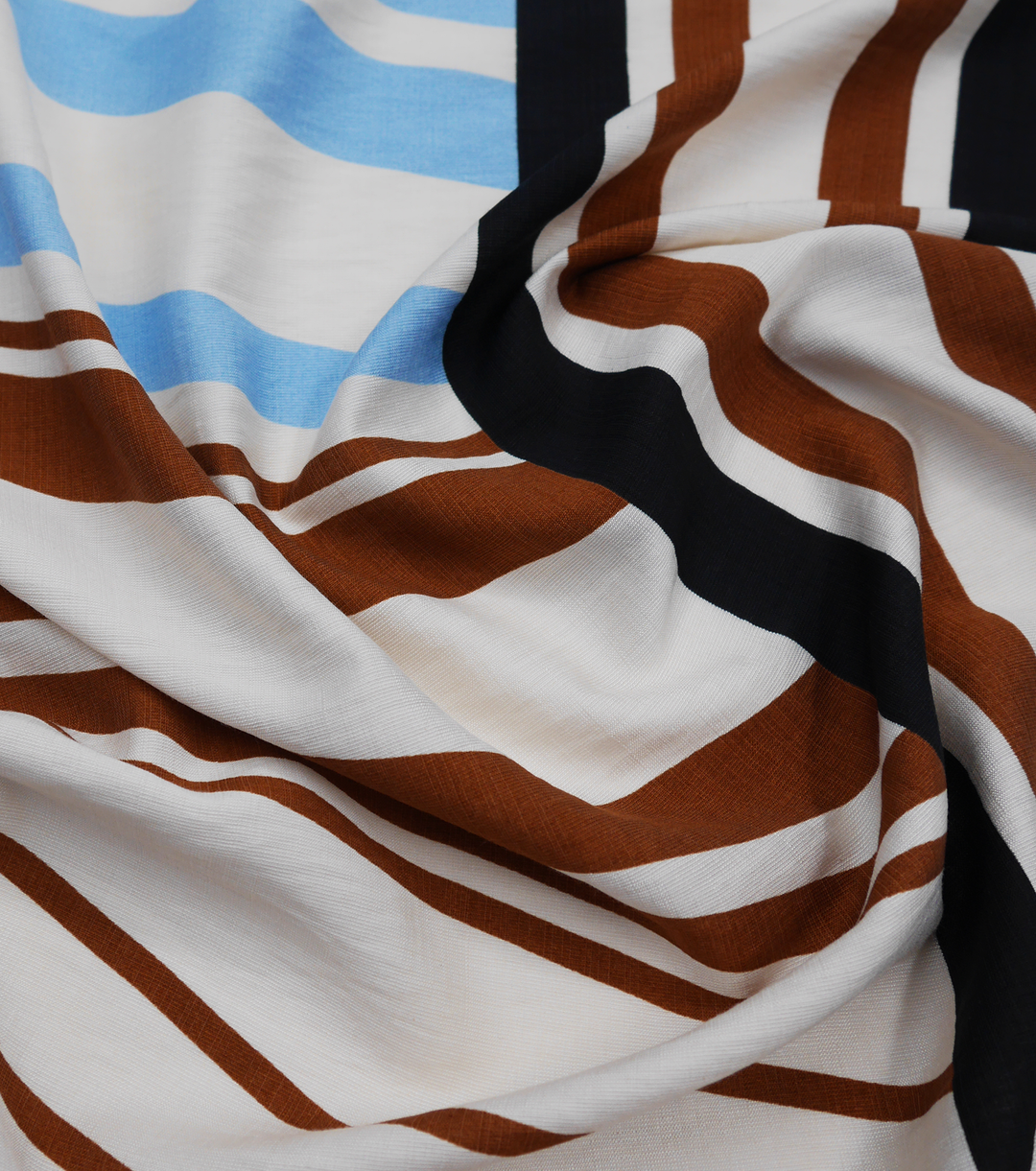 PRINTED RAYON/BAMBOO $16.00 P/M - Chestnut Sky Stripe