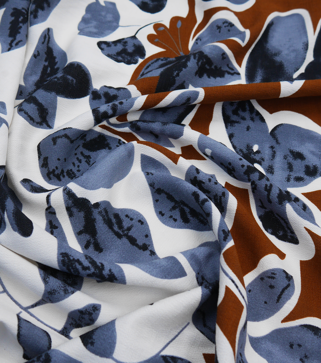 Printed Cotton/Rayon $18.00 p/m - Winter Blue Blossom