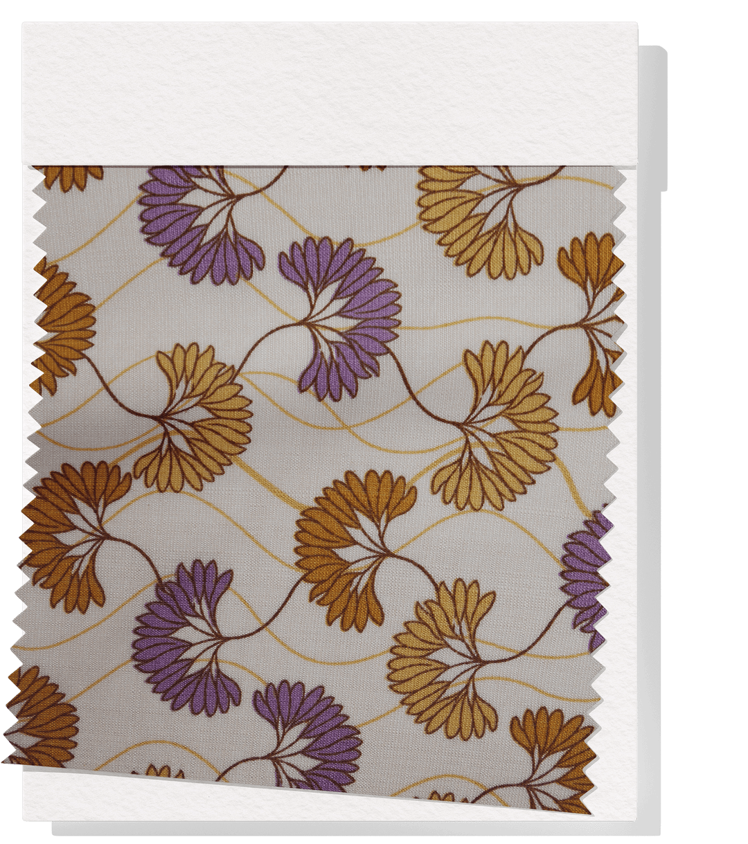 Printed Bamboo Cotton $16.00p/m - Fan Flower Purple - The Fabric Shop