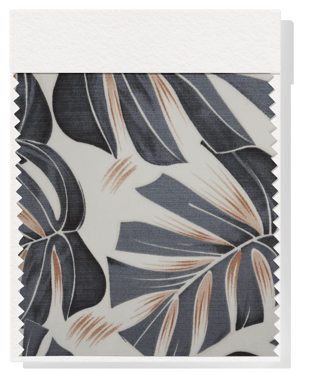 Printed Bamboo Cotton $16.00p/m - Monstera Leaf Black - The Fabric Shop