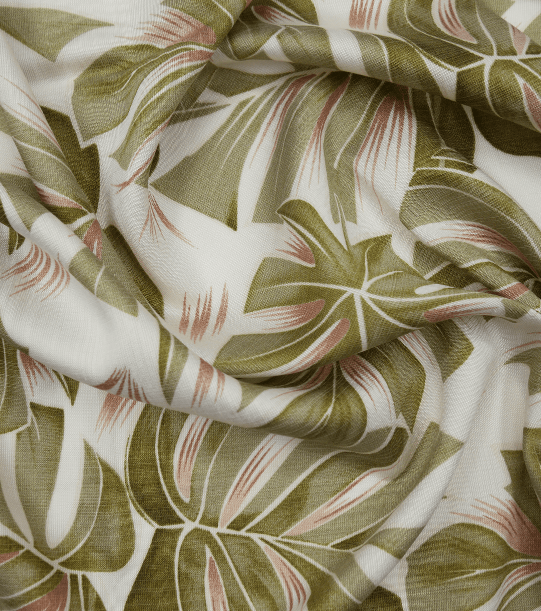 Printed Bamboo Cotton $16.00p/m - Monstera Leaf Green - The Fabric Shop