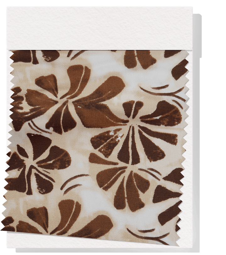 PRINTED BAMBOO / COTTON $18.00P/M - Natural Chestnut Bloom - The Fabric Shop