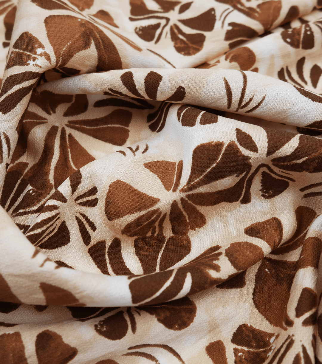 PRINTED BAMBOO / COTTON $18.00P/M - Natural Chestnut Bloom - The Fabric Shop