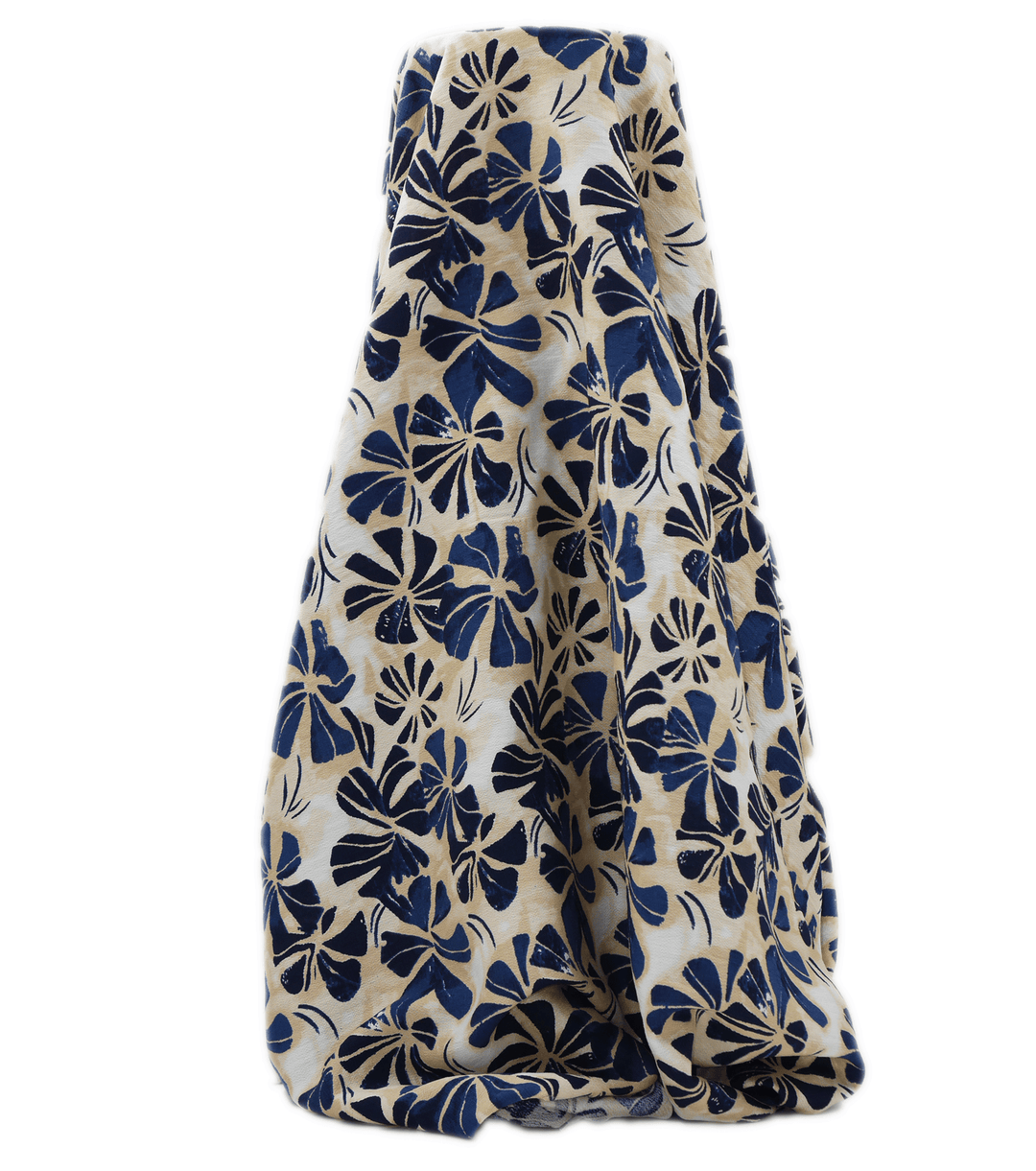 Printed Bamboo / cotton $18.00p/m - Natural Indigo Bloom - The Fabric Shop