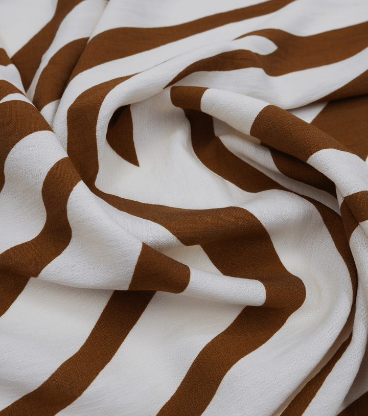 PRINTED COTTON/RAYON $16.00 P/M - Cinnamon Zebra - The Fabric Shop