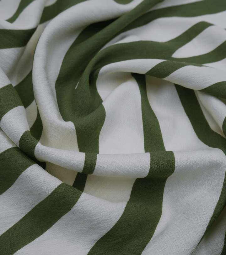 PRINTED COTTON/RAYON $16.00 P/M - Olive Zebra - The Fabric Shop