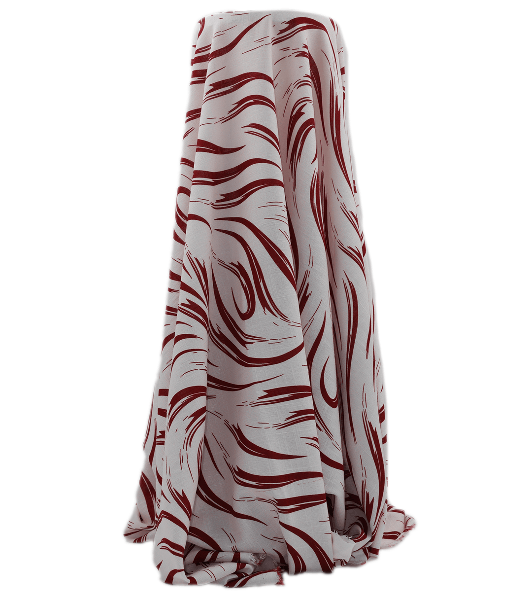 PRINTED LINEN/ COTTON $16.00 P/M - Burgundy Brushstroke - The Fabric Shop