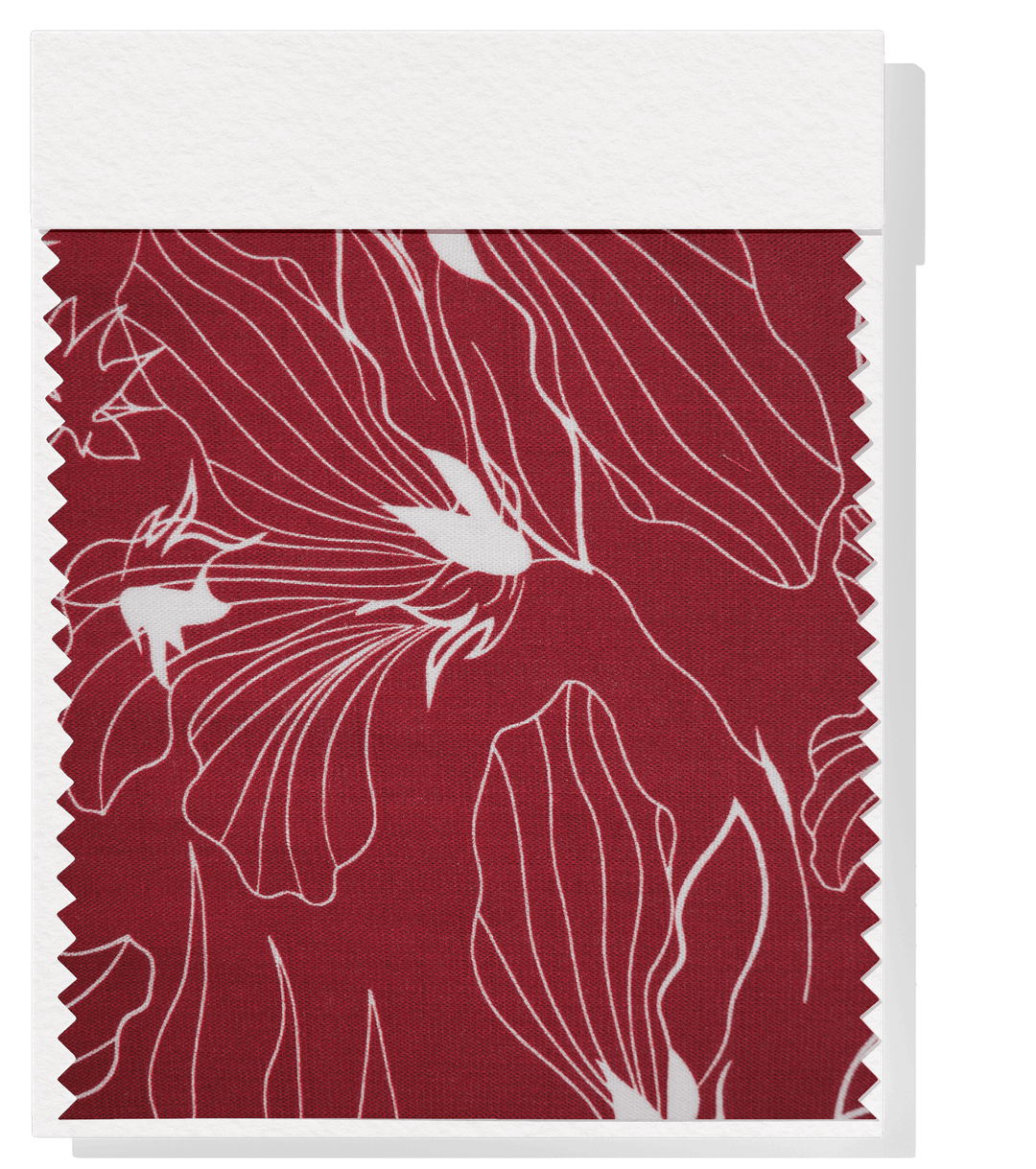 PRINTED LINEN/ COTTON $16.00 P/M - Crimson Lily - The Fabric Shop