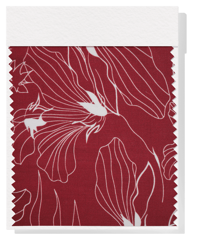PRINTED LINEN/ COTTON $16.00 P/M - Crimson Lily - The Fabric Shop