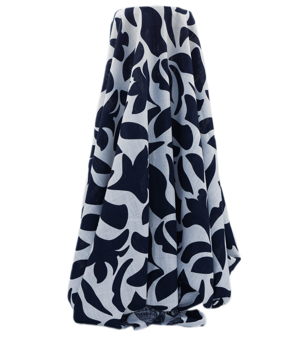 PRINTED LINEN/ COTTON $16.00 P/M - Midnight Silhouette - The Fabric Shop