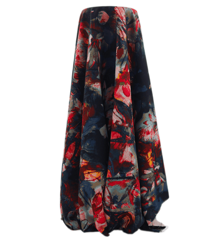 PRINTED LINEN/ COTTON $16.00 P/M - Moody Midnight Blooms - The Fabric Shop