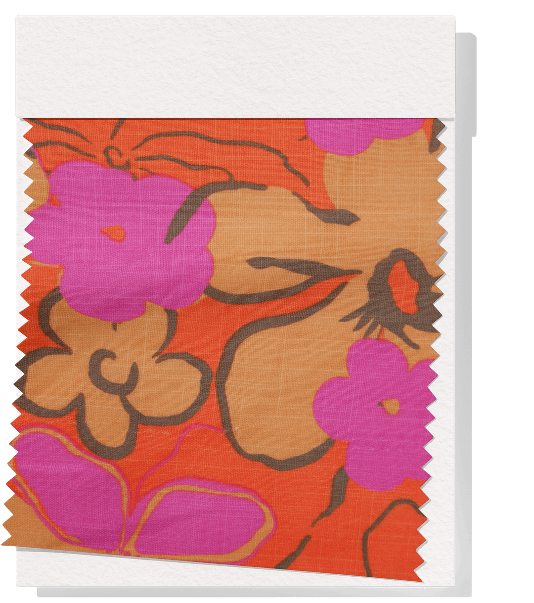 PRINTED LINEN/ COTTON $16.00 P/M - Sunset Coral - The Fabric Shop