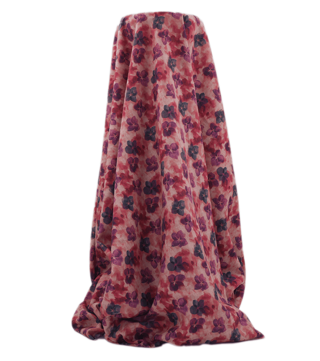 PRINTED LINEN/ COTTON $18.00 P/M - Berry Blossom - The Fabric Shop