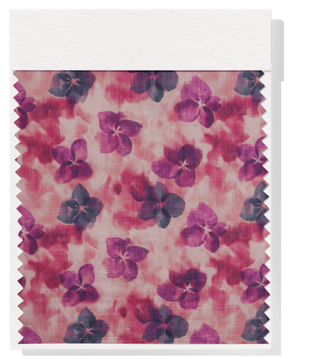 PRINTED LINEN/ COTTON $18.00 P/M - Berry Blossom - The Fabric Shop