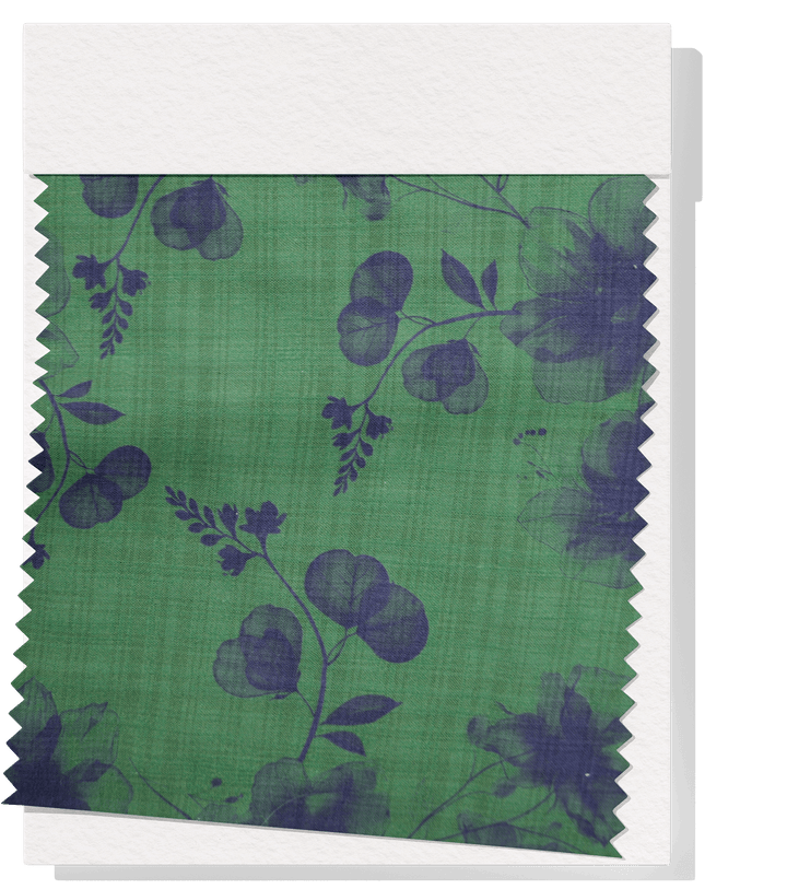 PRINTED LINEN/ COTTON $18.00 P/M - Emerald Bloom - The Fabric Shop