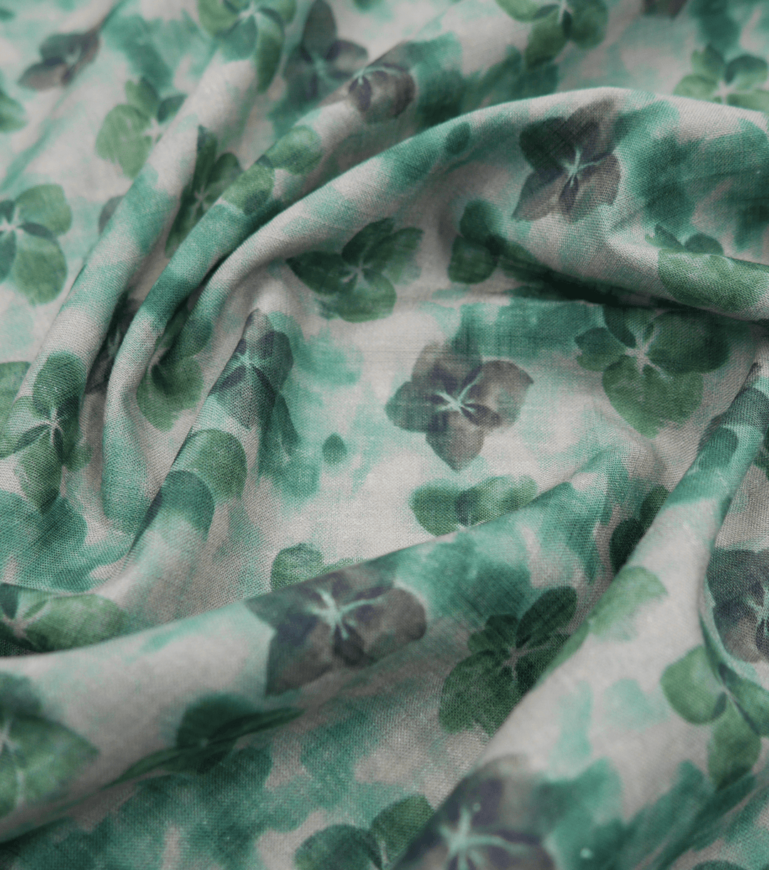 PRINTED LINEN/ COTTON $18.00 P/M - Sage Clover Bloom - The Fabric Shop