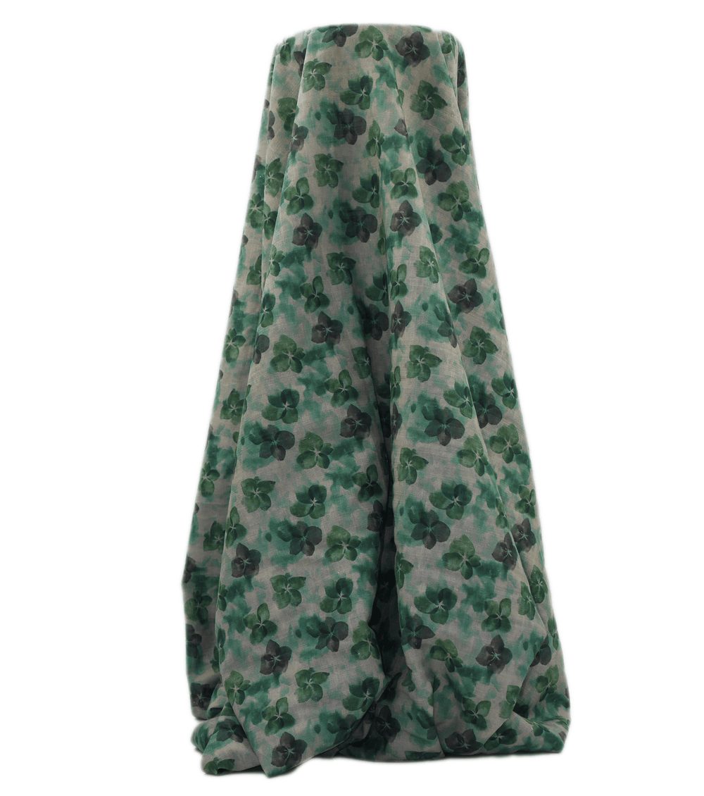 PRINTED LINEN/ COTTON $18.00 P/M - Sage Clover Bloom - The Fabric Shop