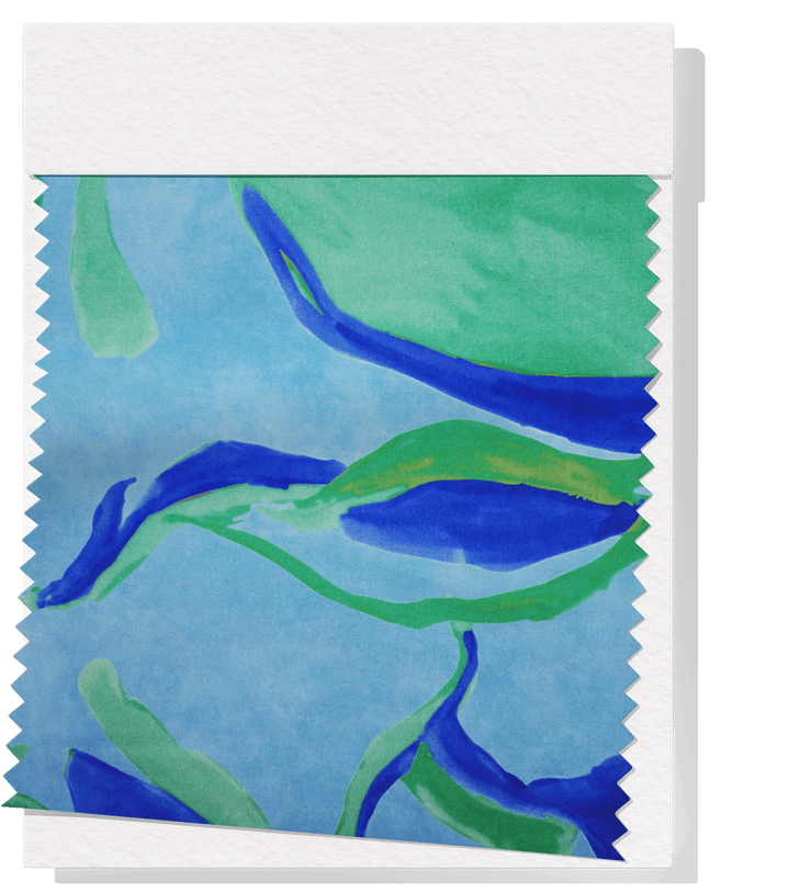 Printed Nylon/Rayon $18.00p/m - Zarah Blue - The Fabric Shop