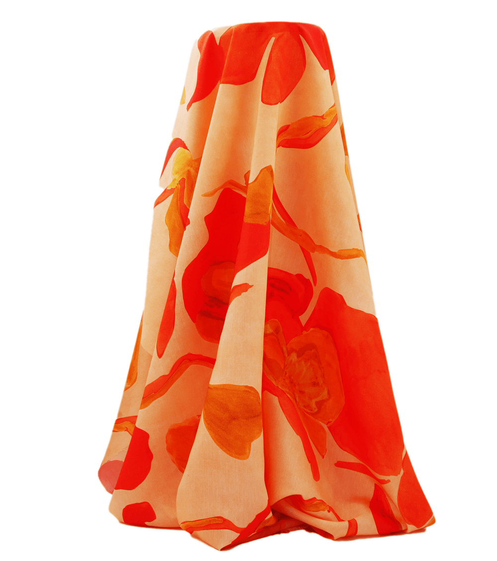 Printed Nylon/Rayon $18.00p/m - Zarah Orange - The Fabric Shop