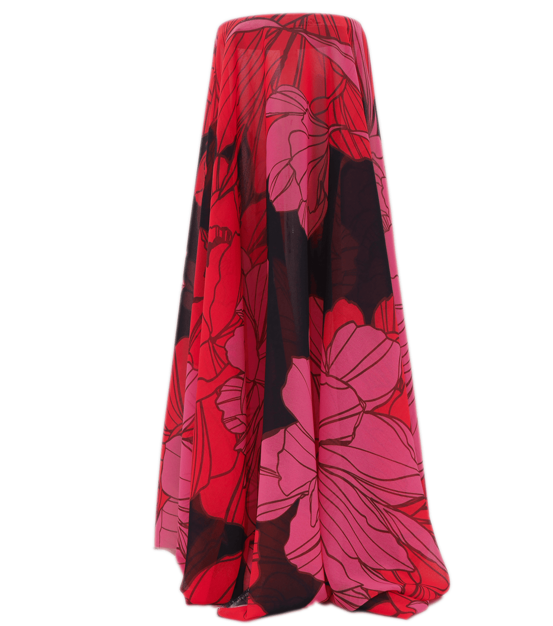 PRINTED POLYESTER $5.00P/M - Electric Peony - The Fabric Shop