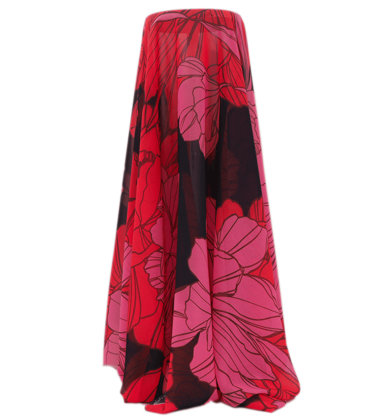 PRINTED POLYESTER $5.00P/M - Electric Peony - The Fabric Shop