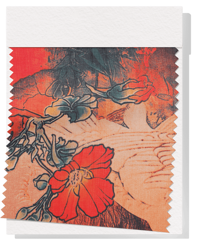Printed Polyester $5.00p/m - Sunset Aviary - The Fabric Shop