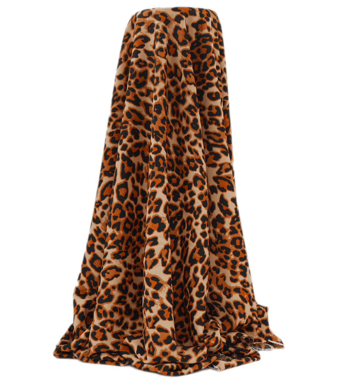 PRINTED POLYESTER $5.00P/M - Wild Ember Leopard - The Fabric Shop