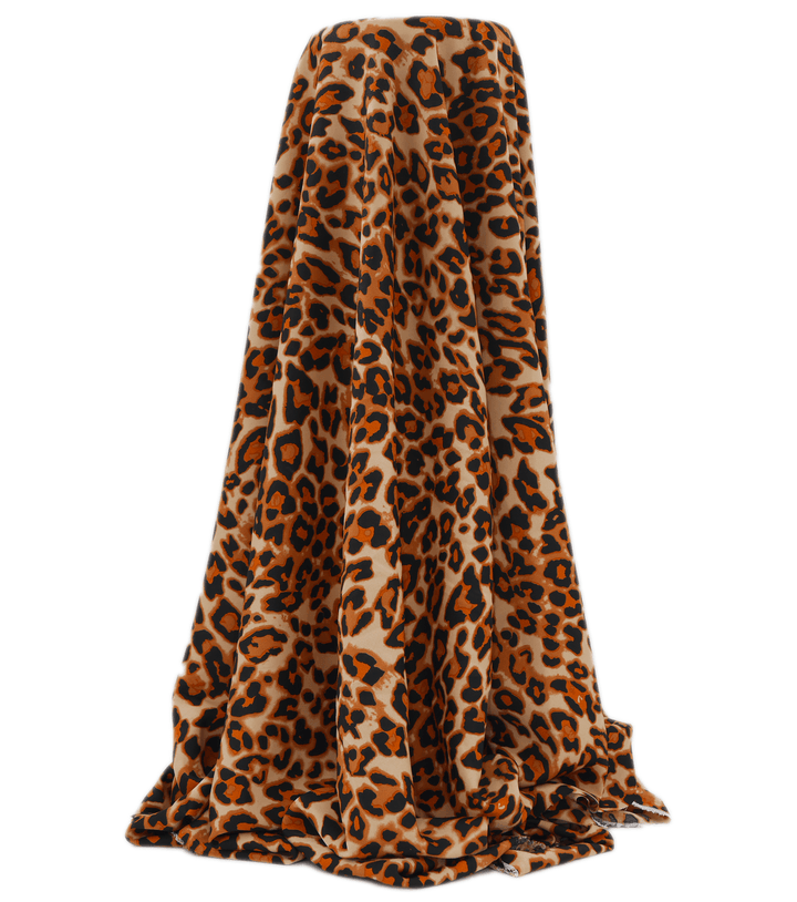 PRINTED POLYESTER $5.00P/M - Wild Ember Leopard - The Fabric Shop
