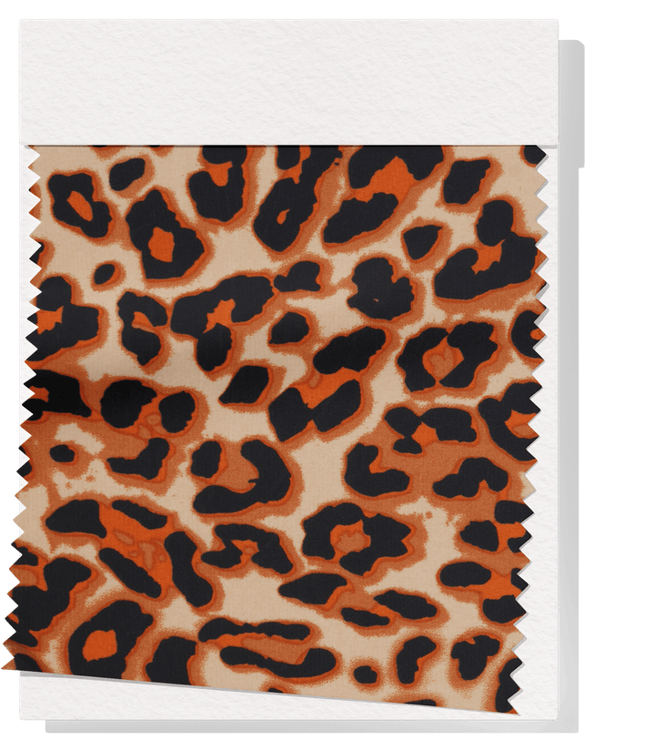 PRINTED POLYESTER $5.00P/M - Wild Ember Leopard - The Fabric Shop