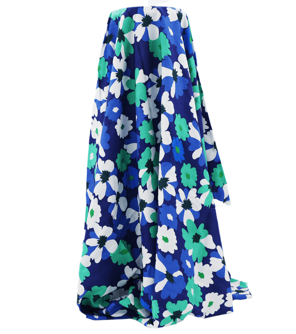 Printed Rayon $12.00p/m - AubreyBlue - The Fabric Shop