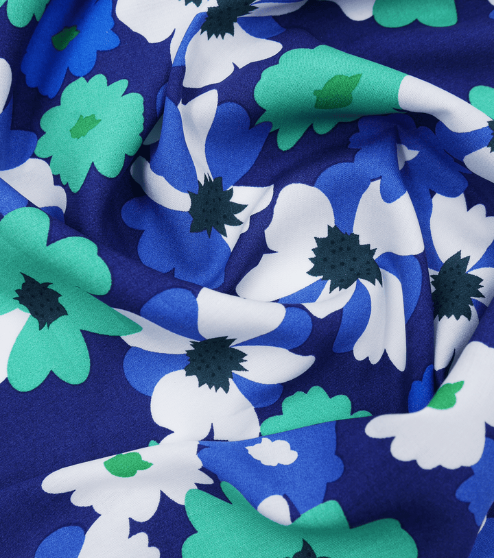 Printed Rayon $12.00p/m - AubreyBlue - The Fabric Shop