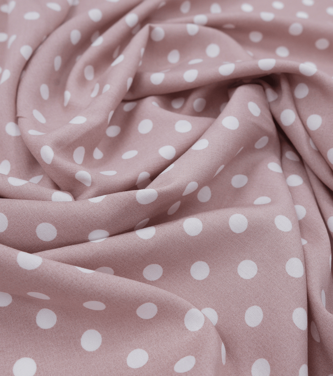 PRINTED RAYON $12.00P/M - Blush Polka - The Fabric Shop